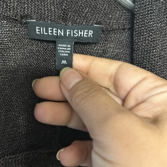Eileen Fisher Brown Open Front Knit Cardigan - Picture 3 of 6